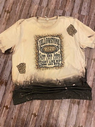 1551 Dipped bleach Yellowstone tee