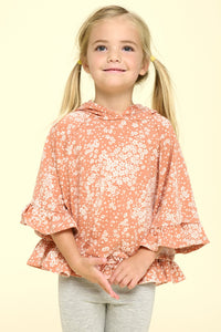 1544 Little gals orange floral top