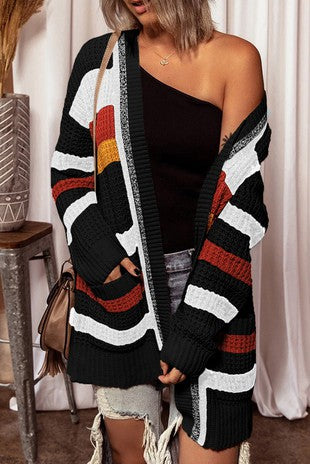 1566 Black stripe cardigan