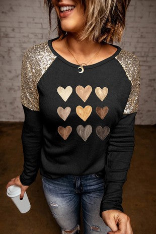 1567 Heart raglan