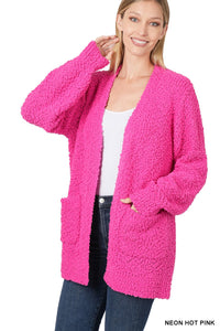 1732 Hot pink popcorn cardigan