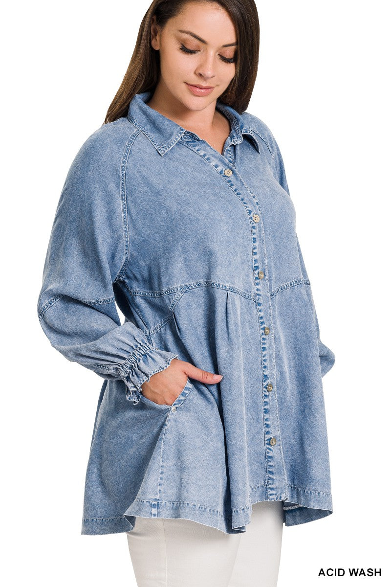 1739 Chambray shirt with pockets