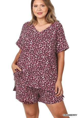 1736 Cranberry jammie set