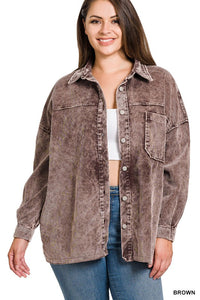 1740 Oversized button front shacket