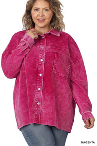 1737 Oversized button front shacket