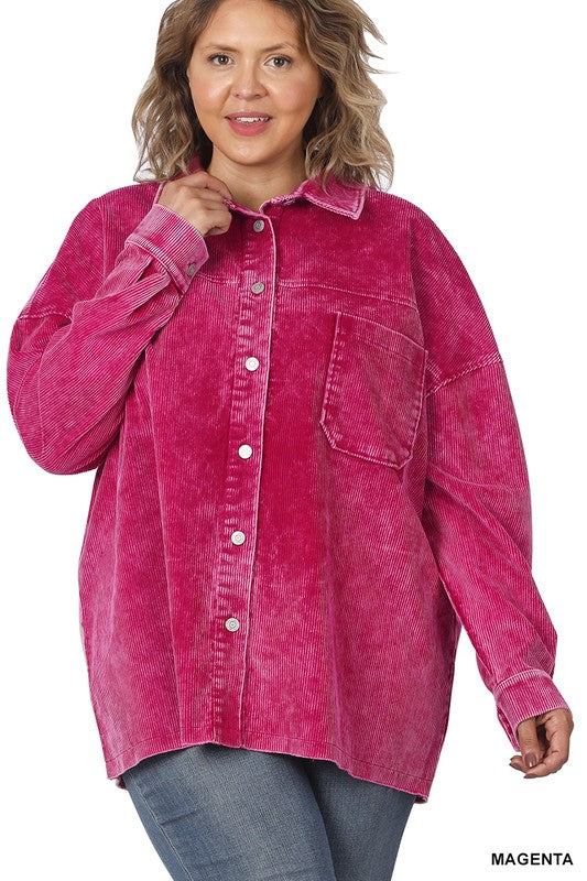 1740 Oversized button front shacket