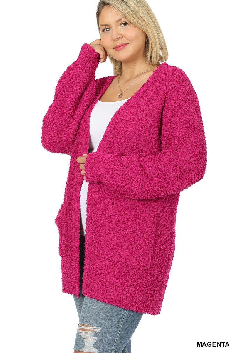 1738 Magenta popcorn sweater