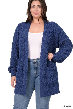 1763 Popcorn cardigan Navy