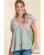 1795 Mint mix floral top