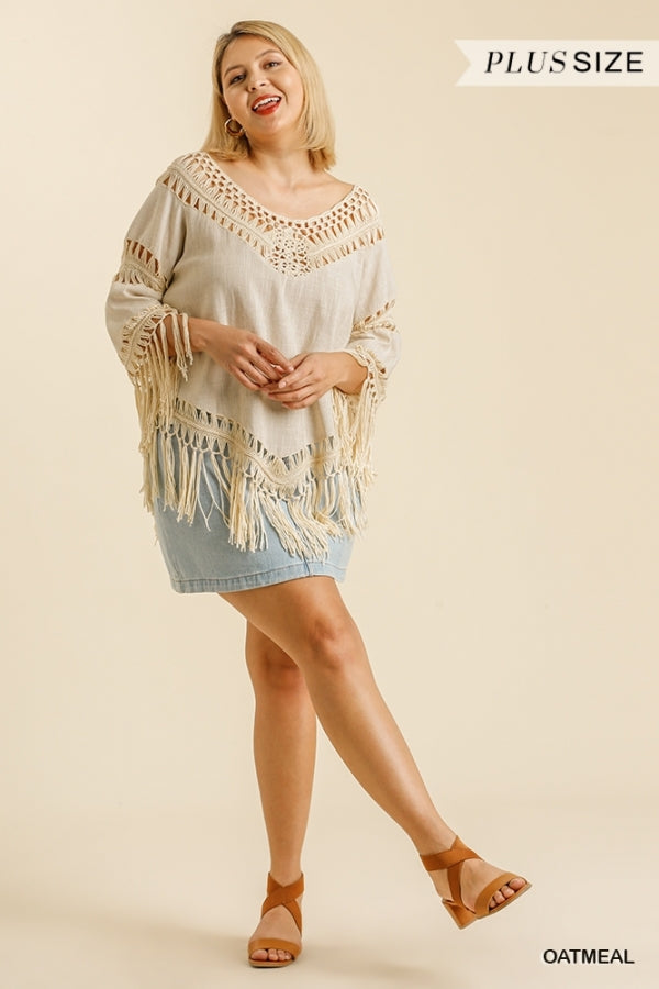 1797 Oatmeal crochet top