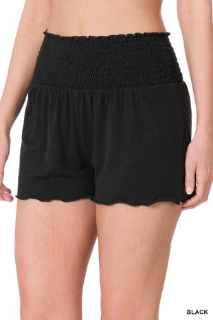 1799 Black smocked shorts