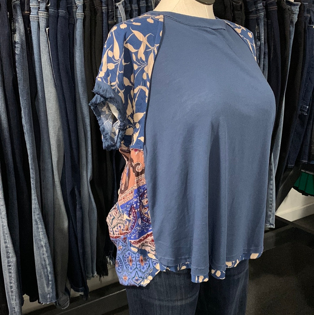 1574 Indigo round neck top