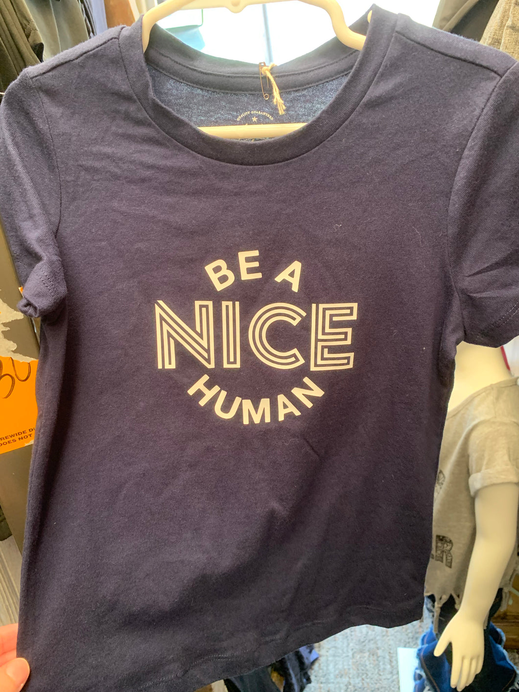 Tina-1221B-Navy unisex Be nice tee