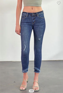 1421 Kancan dark wash distressed jeans