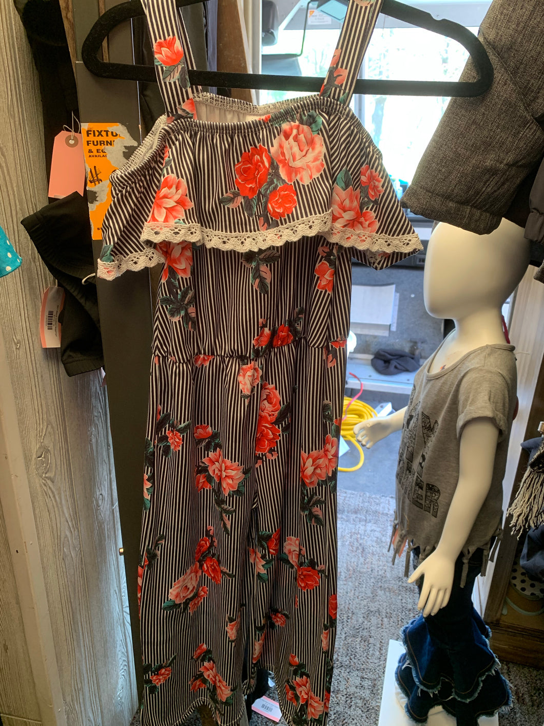 1162 Stripe floral lace