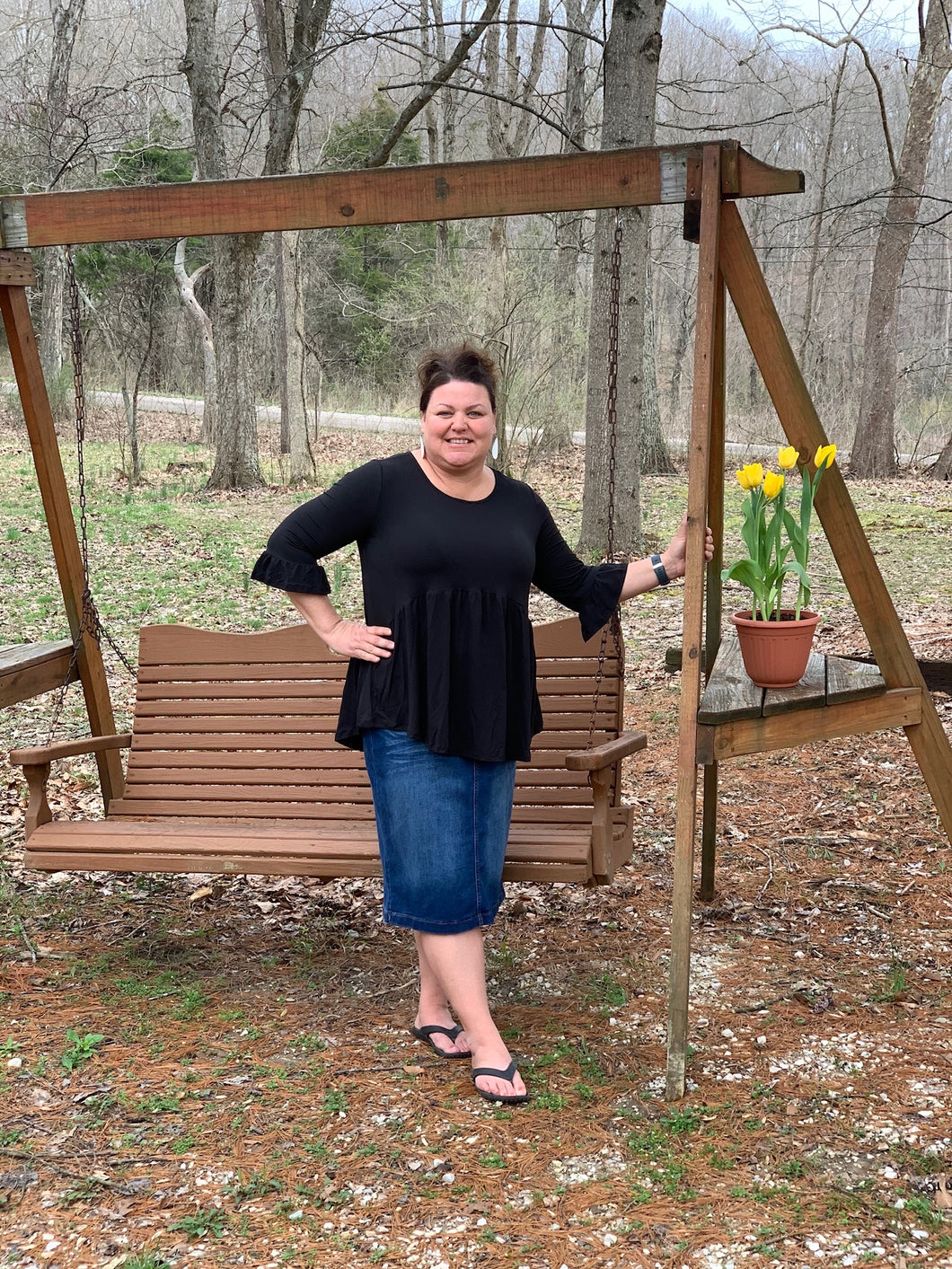 28” Long Denim Skirt