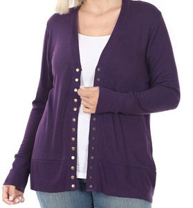 1345 Snap button open cardigan