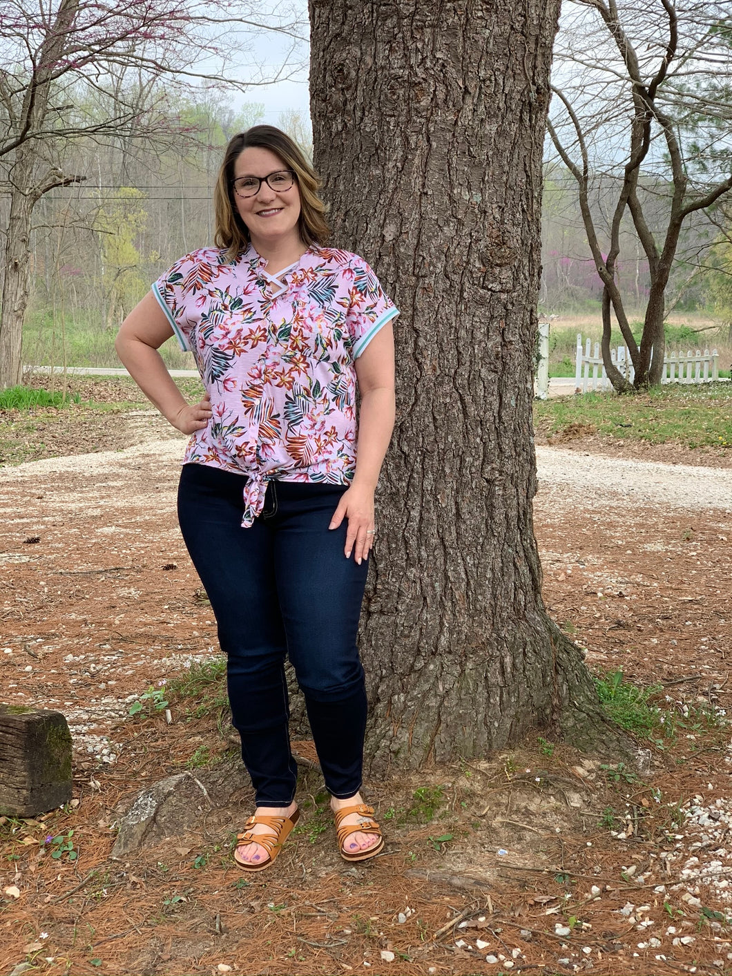 Tropical Shirt With Front Tie