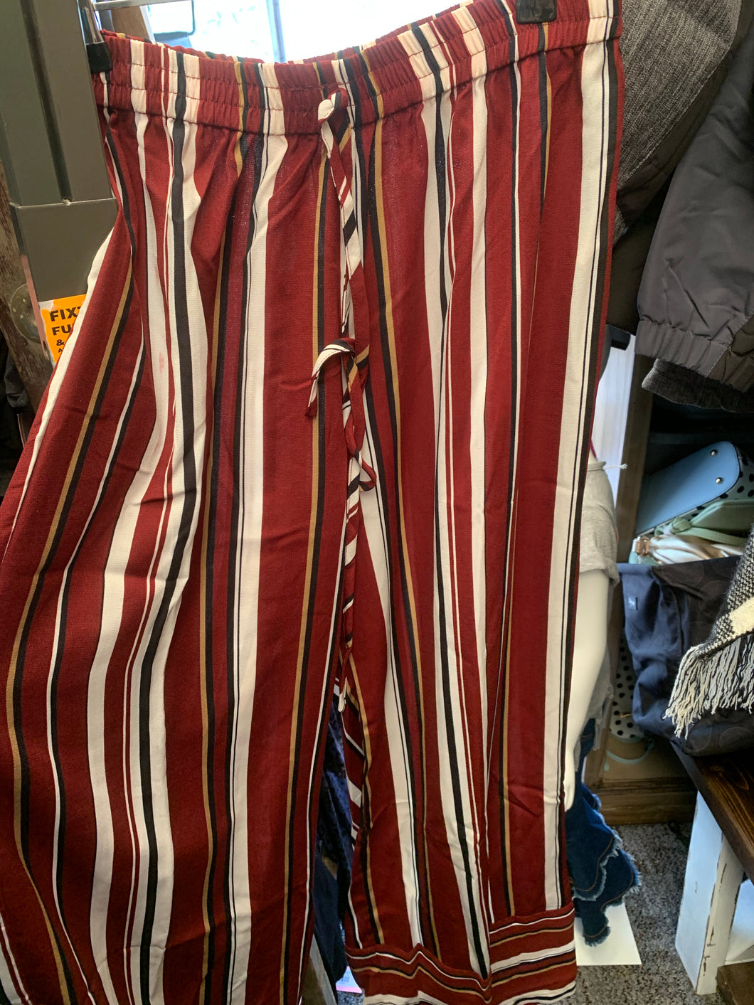 1192 Striped wide leg trouser pants