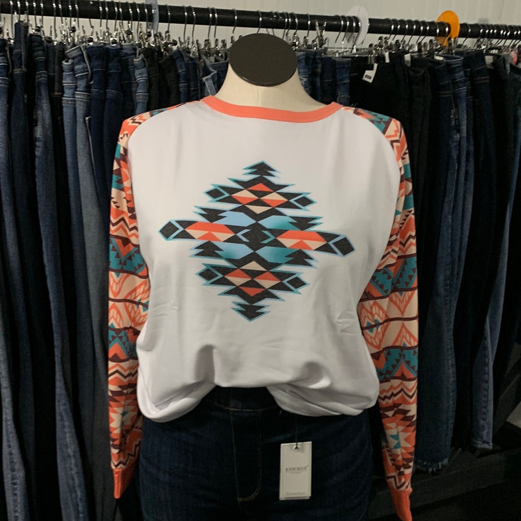 1505 Long sleeve aztec top