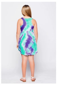 1296 Little gals tie dye dress