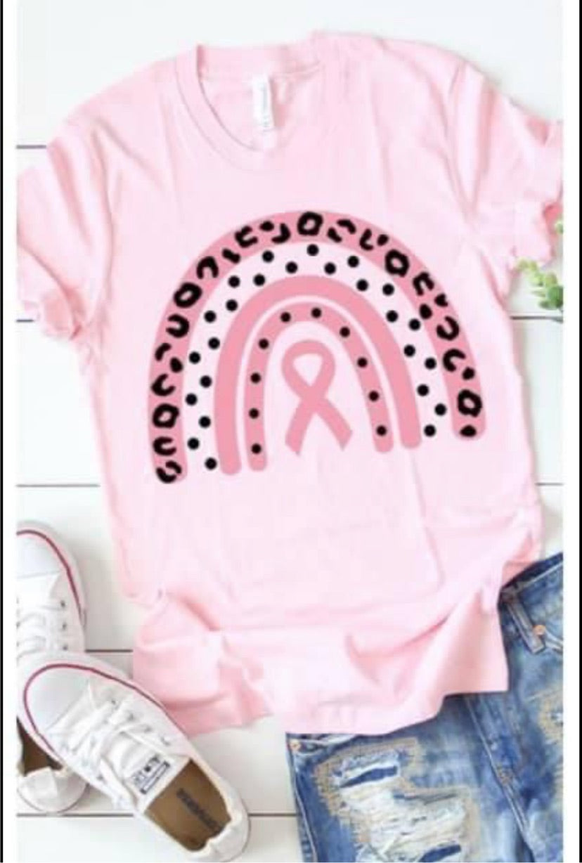 1448 Breast Cancer Awareness Rainbow tee