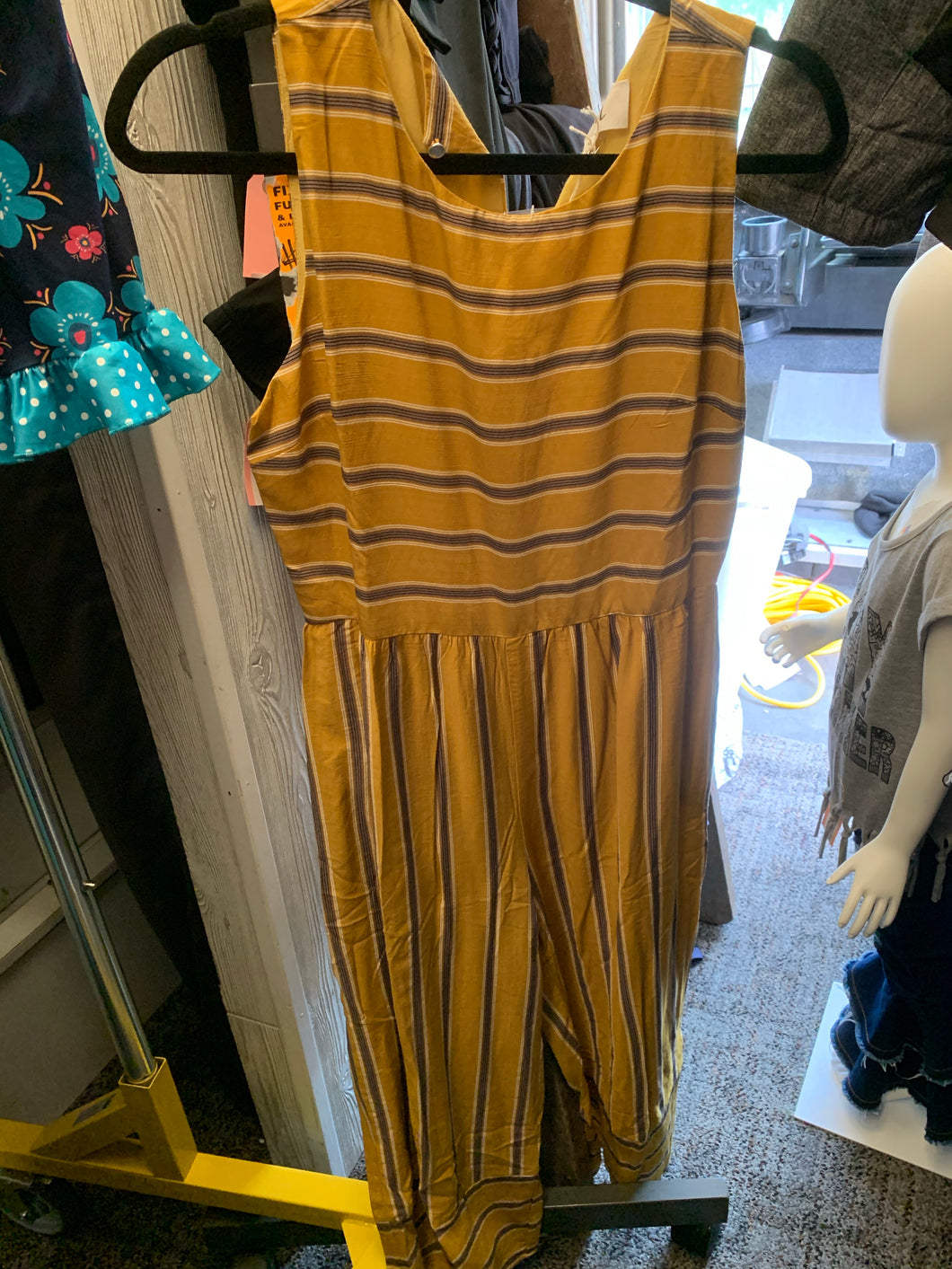 1133 Mustard striped jumpsuit