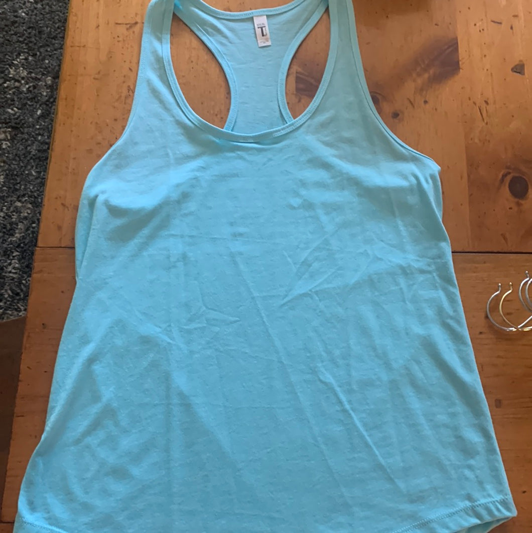 Tina 1699 Plain blue razorback tank