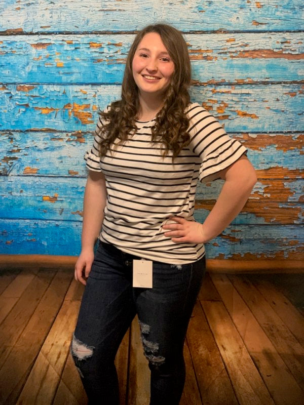 Black and White Stripe Top