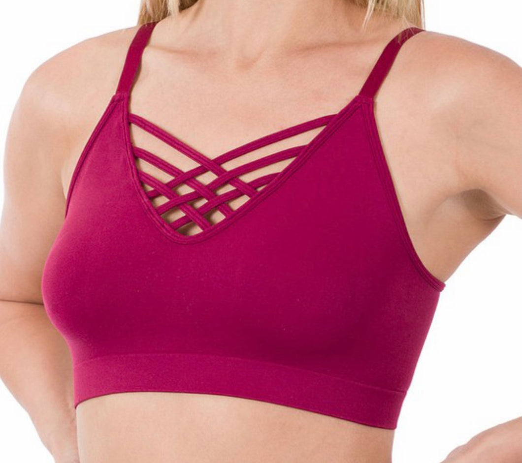 1346 Magenta bralette wtih V-Lattice