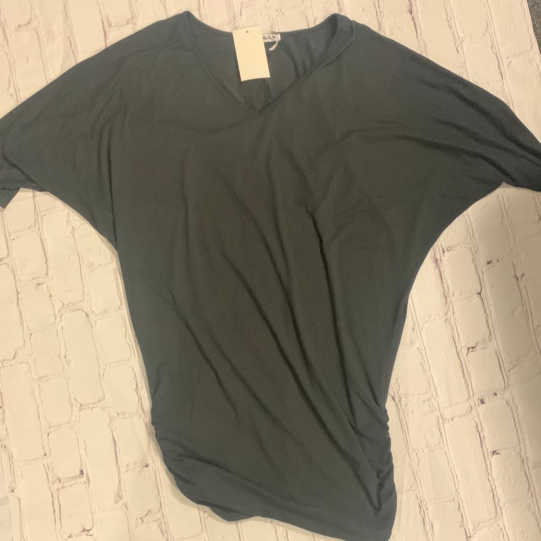 1227 Black top with gathered bottom