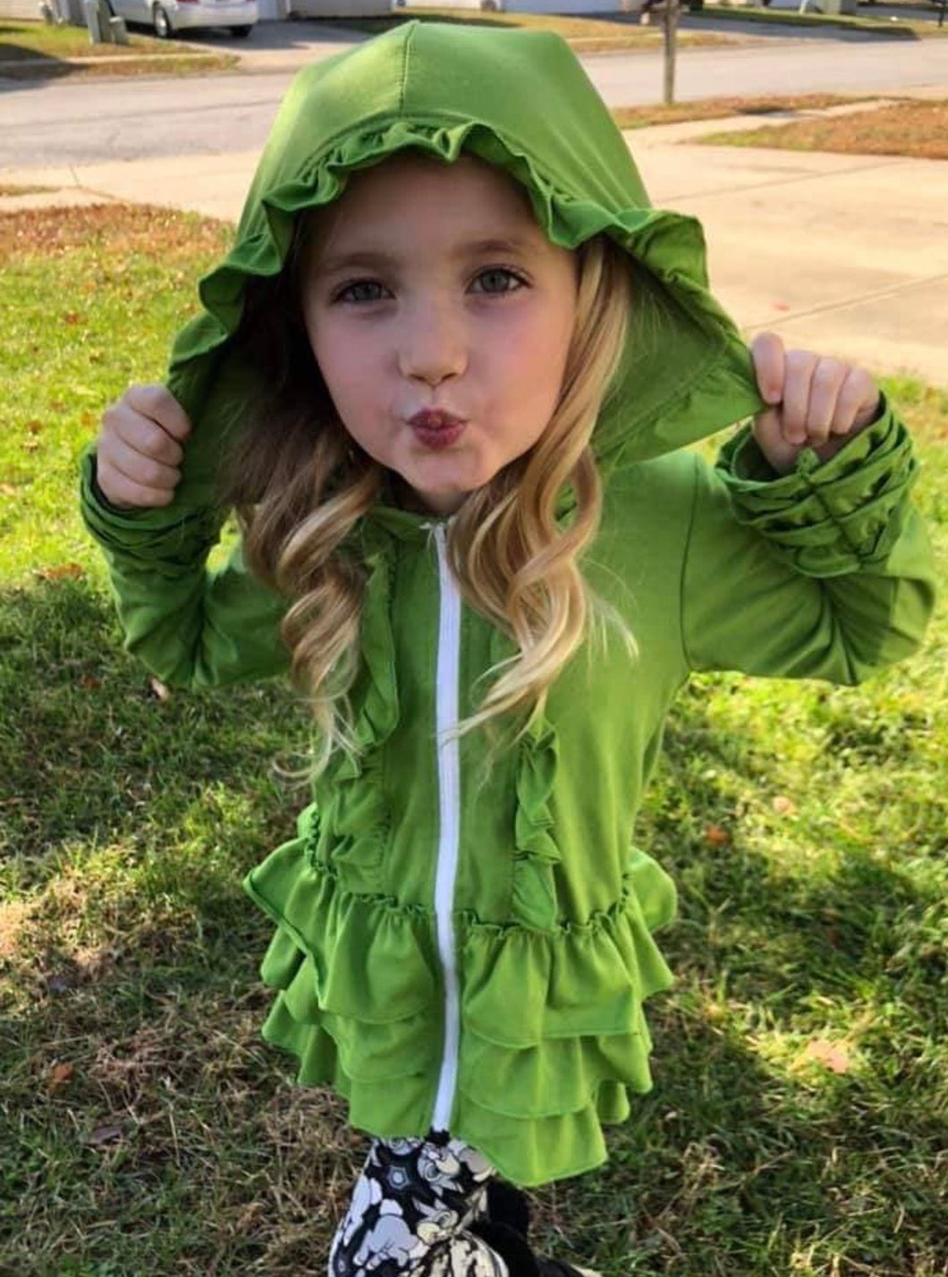 498 Green Ruffle Jacket
