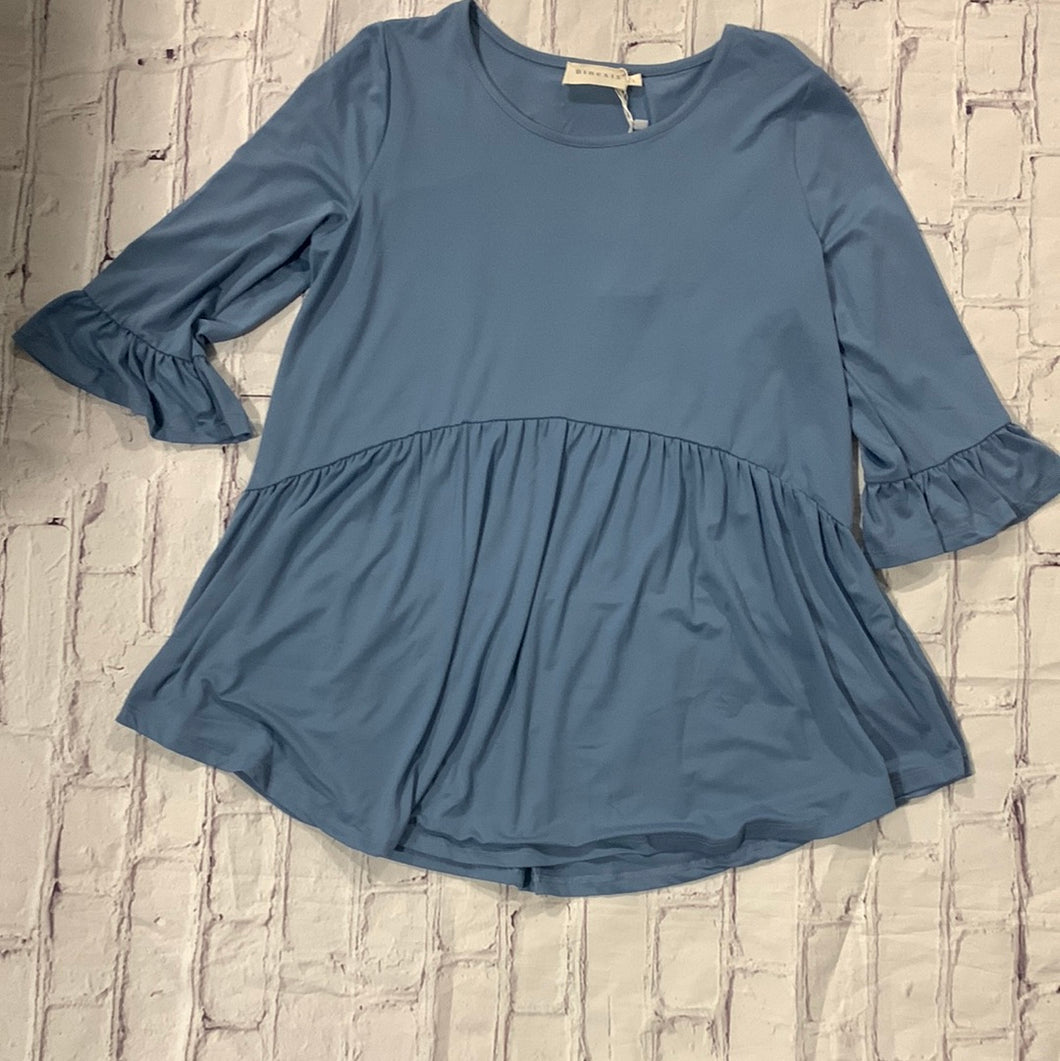 1031A Light blue baby doll top