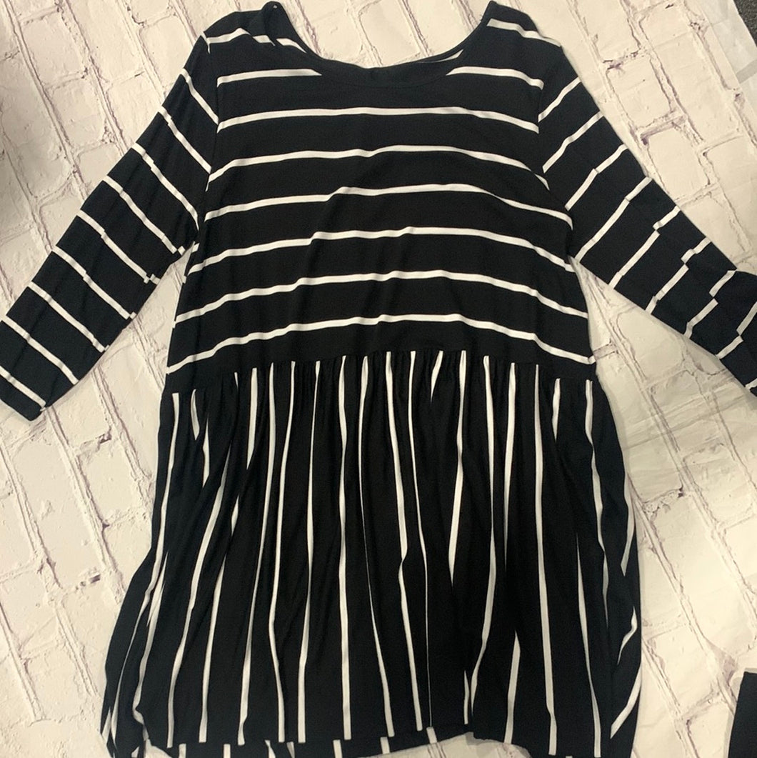 732 Black with Ivory stripe baby doll