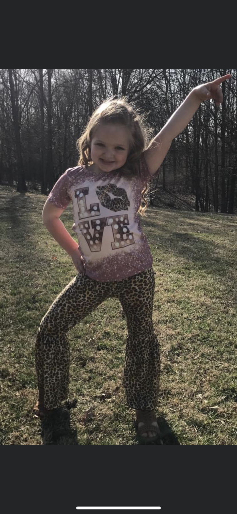 1161 Love top with leopard bells